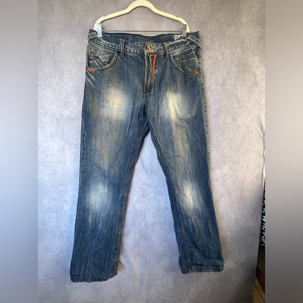 Dodeca Jeans Mens 36x31 Blue Baggy Med Wash Fade Y2k Hip Hop Skater South Pole